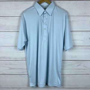 Collars & Co Polo Shirt Mens XL Blue Dress Collar Performance Short Sleeve